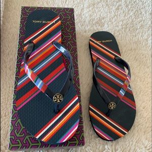 Tory Burch Flip-flop Vivid Stripe Size 9 NWB